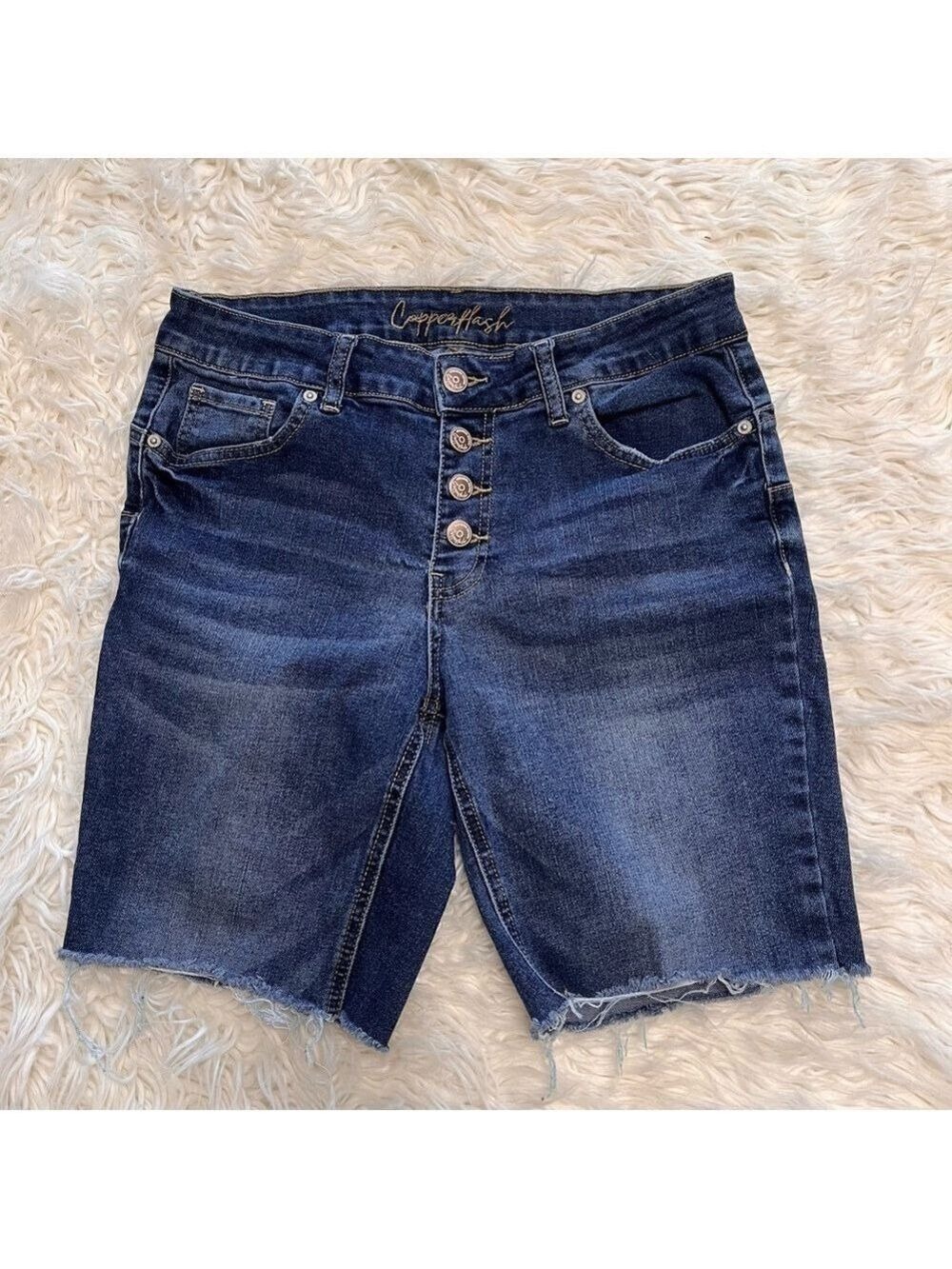 Copperflash Women’s Blue Stretch Denim Cut Off Shorts Size 9